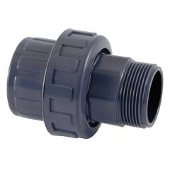 PVC-U 3 piece union solvent socket x BSP male thread - 3