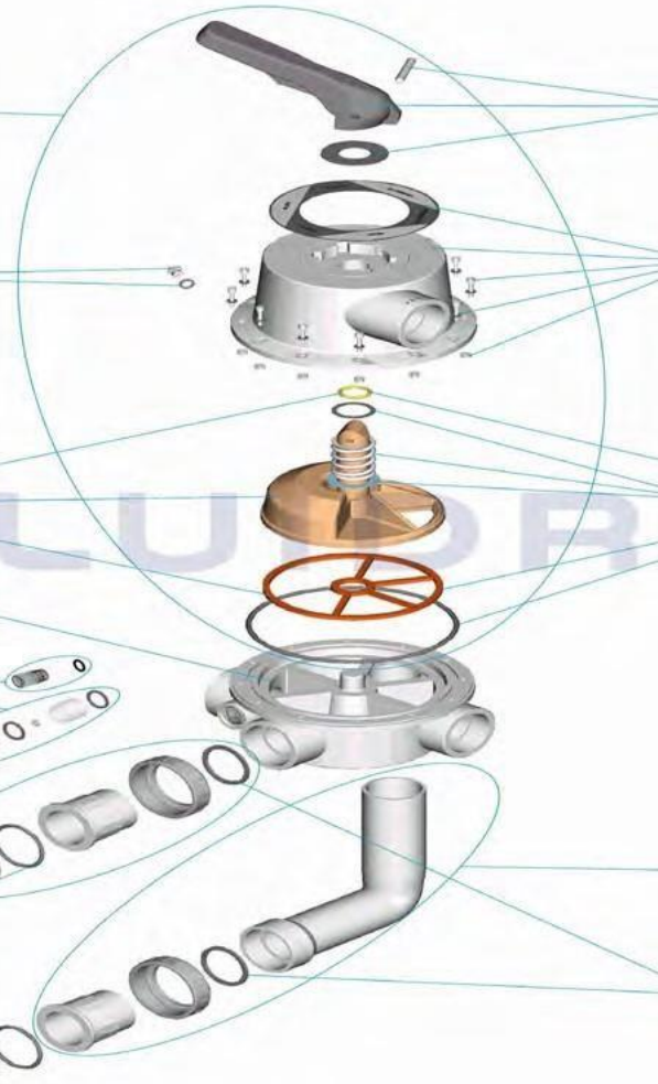 2 1/2" Altıyollu Vana Gözetleme Camı (Eski Model)