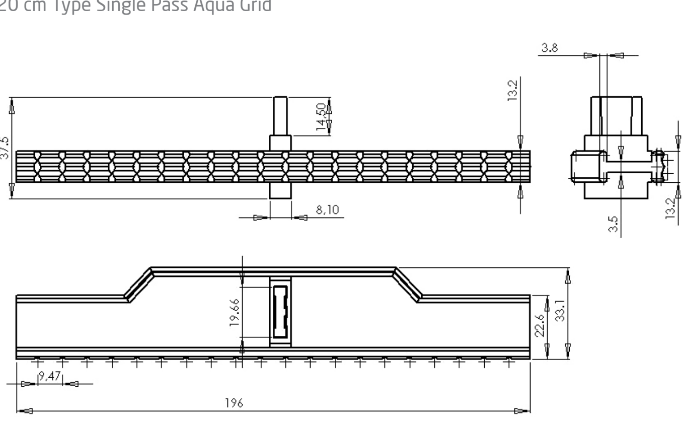 20 CM TEK GEÇME AQUA TİP IZGARA