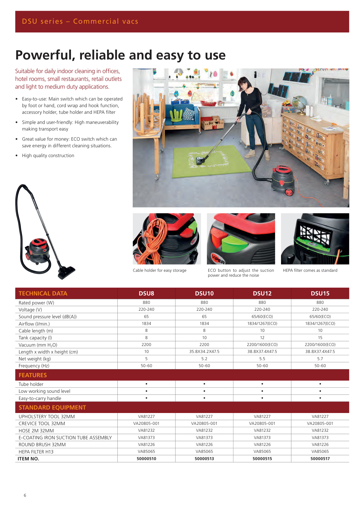 DSU series – Commercial vacs