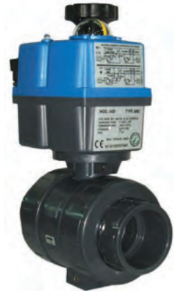 PVC ball valves with electric actuators